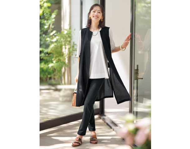 きれい見え５分袖カットソー