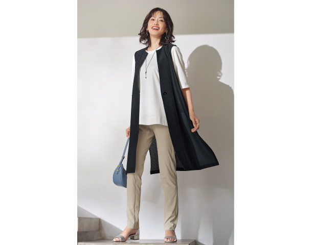 きれい見え５分袖カットソー