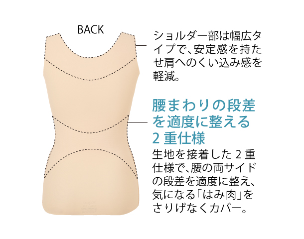 なめらかラインインナー（カップ付タンクトップ）